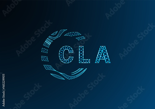 CLA low poly letter logo vector design. CLA lower poly logo design. CLA unique low poly logo design.
