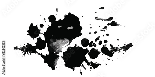 Abstract Black and White Ink Splats Creating a Grunge Effect. Transparent PNG available detailed ink splats Hyperrealistic Highly Detailed Isolated On Transparent Background	