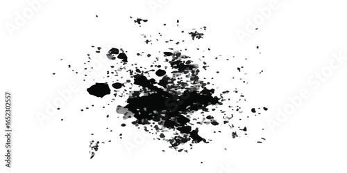Abstract Black and White Ink Splats Creating a Grunge Effect. Transparent PNG available detailed ink splats Hyperrealistic Highly Detailed Isolated On Transparent Background	