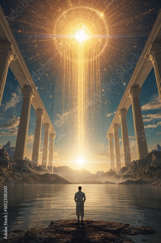 silhouette of soul in heaven