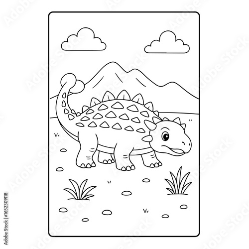 Ankylosaur Dinosaur Children Coloring Pages