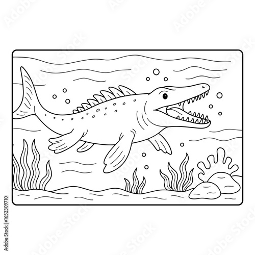 Mosasaur Dinosaur Children Coloring Pages