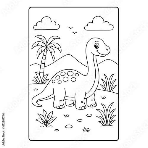 Brontosaur Dinosaur Children Coloring Pages
