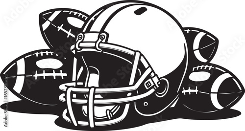 Gridiron Glory 45"  Helmet, gridiron, sports, American football,  Vector