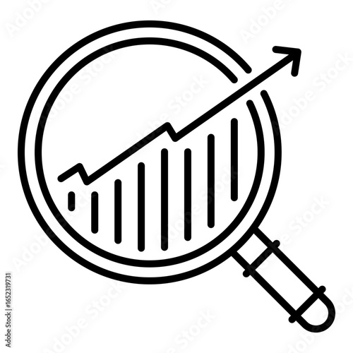 Trend analysis icon, symbolizing forecasting, pattern recognition, and future market or data predictions.