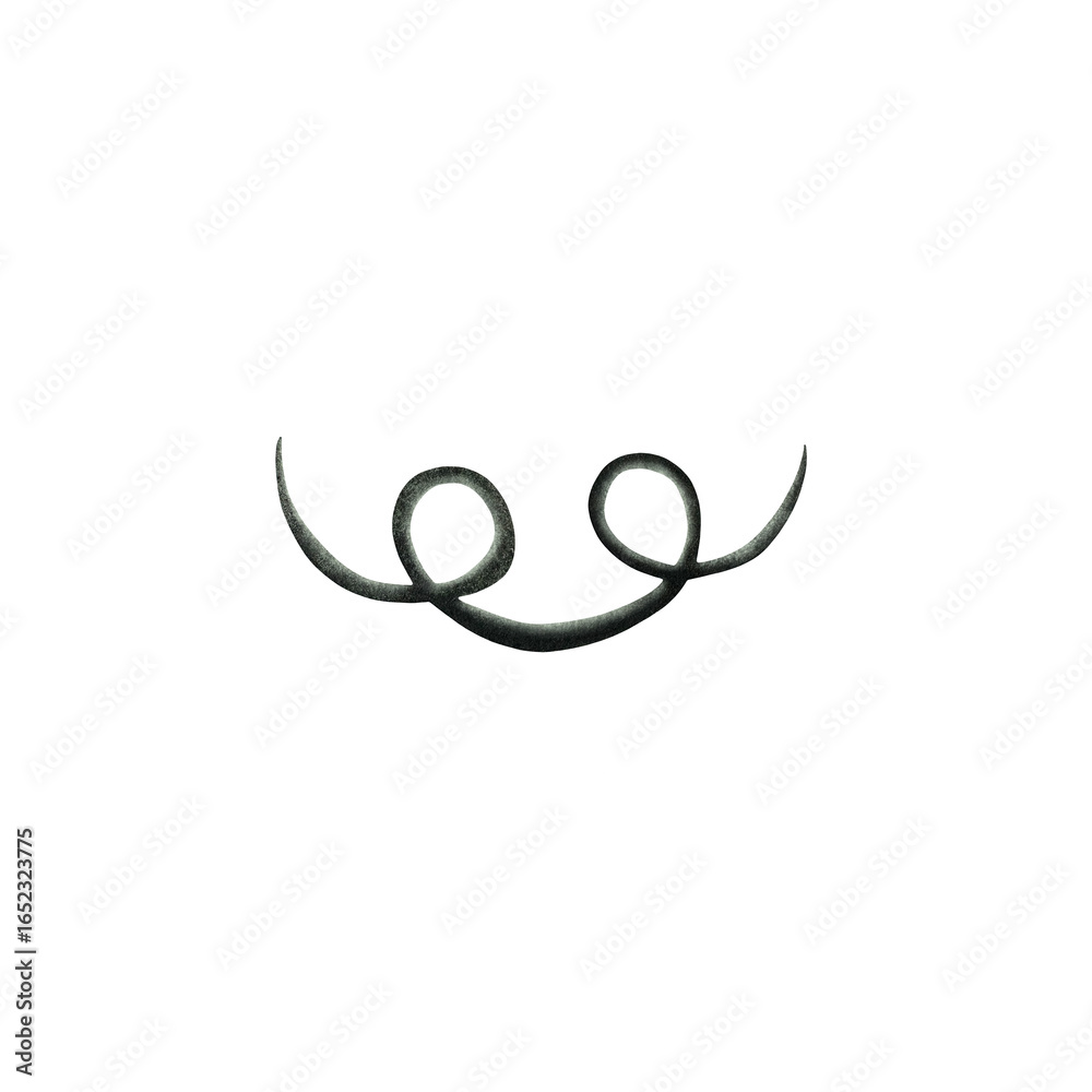 A watercolor illustration of a dark green curly watermelon vine tendril on a white background. This delicate and natural design adds an organic touch, perfect for botanical, garden, and summer-themed A watercolor illustration of a dark green curly watermelon vine tendril on a white background. This delicate and natural design adds an organic touch, perfect for botanical, garden, and summer-themed