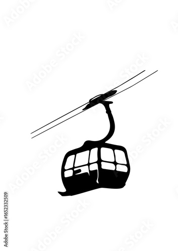 Silhouette of Cable Car Gondola