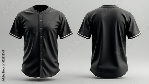 Blank Black Baseball Jersey Mockup