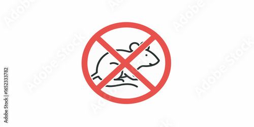 No Rats Control Icon Vector – Anti Pest Symbol
