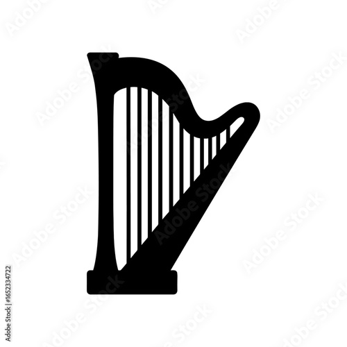 ハープのシルエットアイコン｜Silhouette Icon of Harp