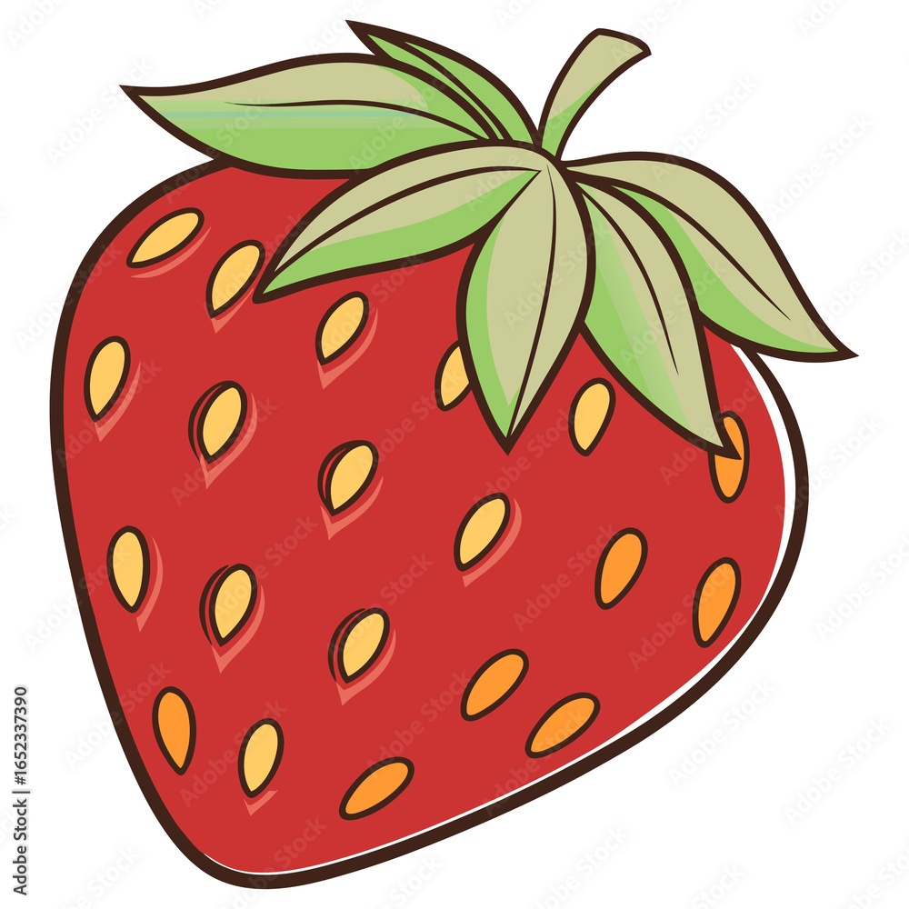 Obraz premium Hand-Drawn Strawberry Vector Perfect for Summer and Fruit Themes