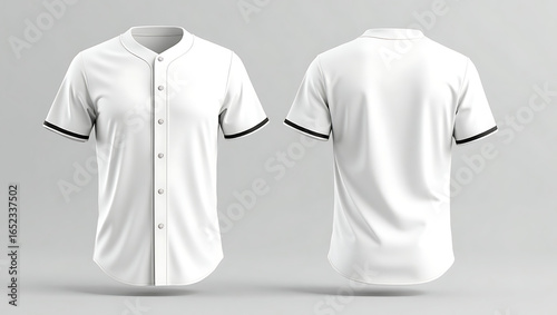 Blank White Baseball Jersey Mockup
