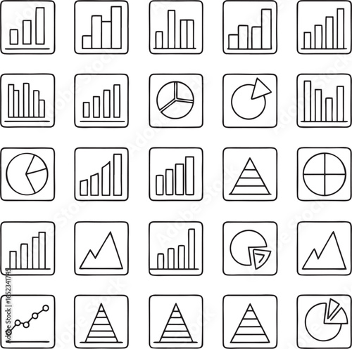 Data Charts and Graphs Icons