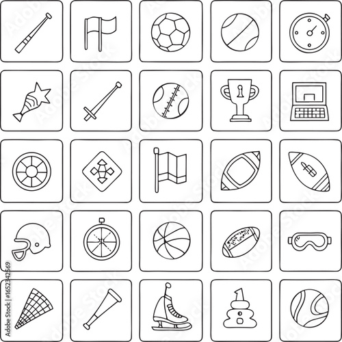 Sports and Recreation Outline Icons