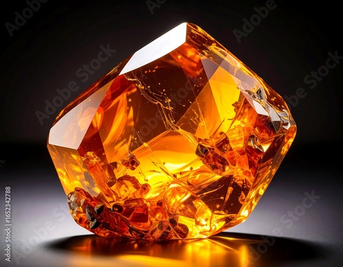 Captivating amber gemstone displaying exquisite detail and clarity, showcasing intricate