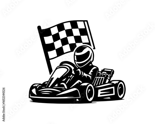 Gocart racer vector