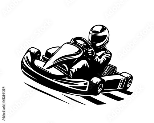 Gocart racer vector