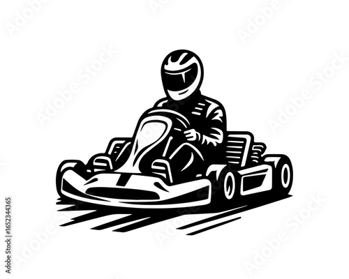 Gocart racer vector