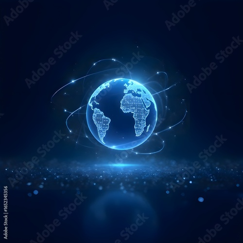 Global Network Connections Around Digital Earth Business Concept
