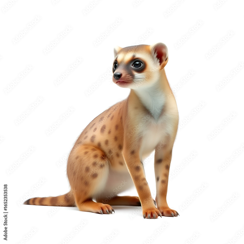 Fototapeta premium photo of genet (mammal) isolated on white background.