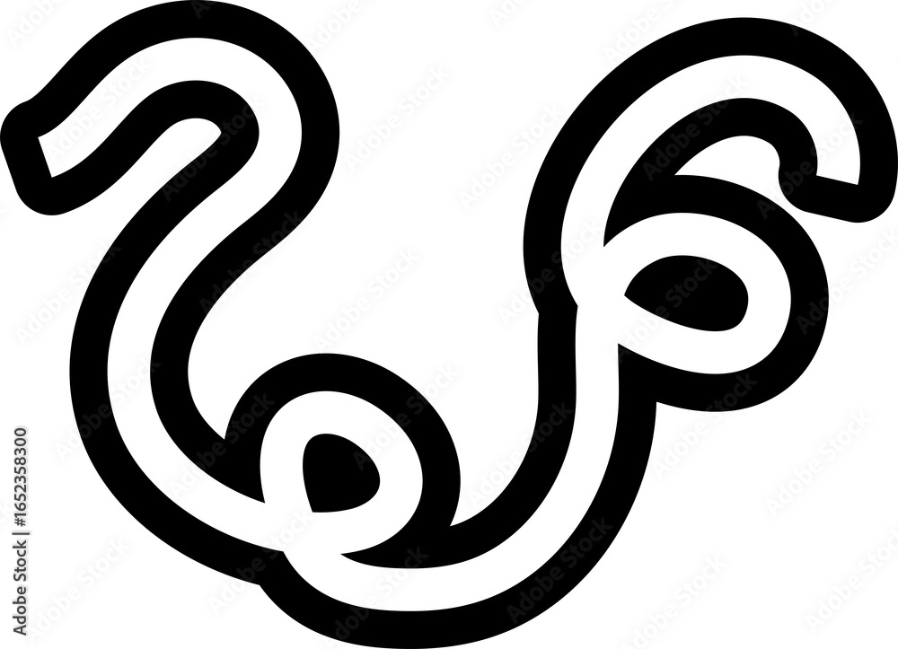 Obraz premium Line bold element set, curve, swirl, wave