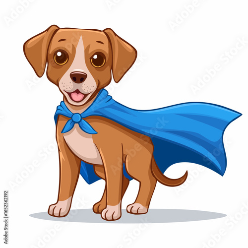 Superhero Dog Adorable Puppy in Blue Cape
