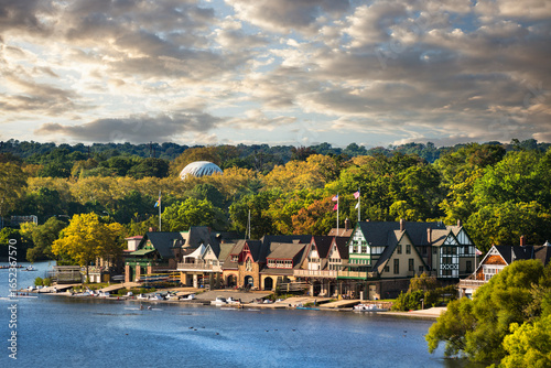 Philadelphia Pennsylvania historic boathouses on Schuylkill River