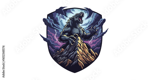 furious werewolf crest transparent background vector illustration for design projects