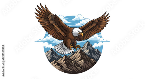 majestic bald eagle soaring transparent background vector for design projects