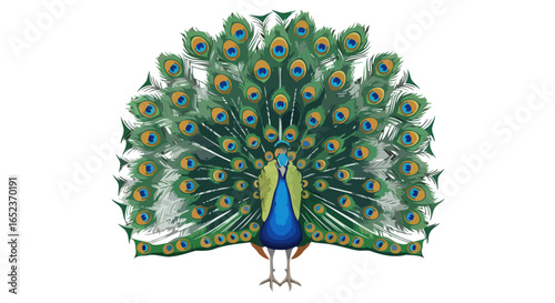majestic peacock vector illustration elegant transparent background