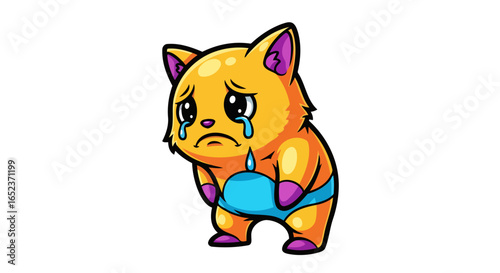 sad cartoon cat transparent background for emotional designs