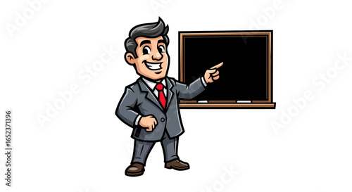 smiling businessman presenter transparent background ready for ai explainer videos