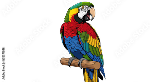 vibrant macaw parrot illustration transparent background for design projects