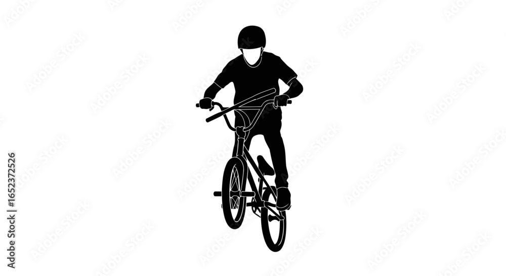 Obraz premium bmx rider silhouette transparent background for dynamic designs