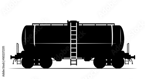 black tanker railcar silhouette transparent background vector