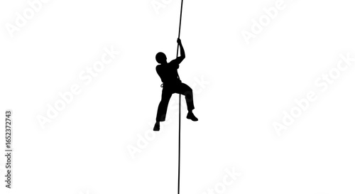 climber ascending rope transparent background vector illustration for design projects