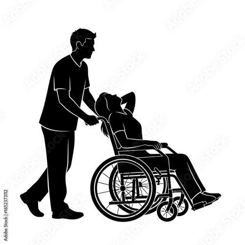 compassionate caregiver transparent vector illustration of support