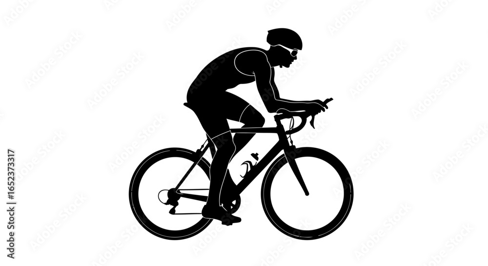 Obraz premium cyclist silhouette transparent background vector for design projects