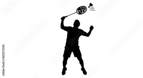 dynamic badminton player silhouette transparent background vector
