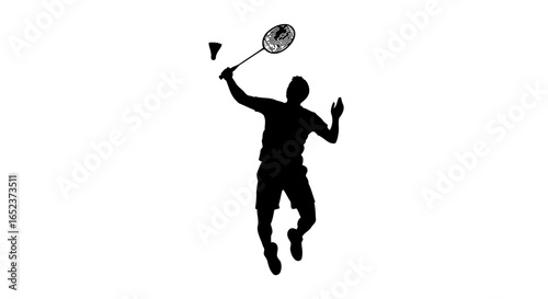 dynamic badminton player silhouette transparent background vector