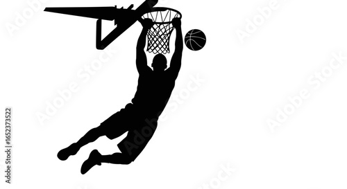 dynamic basketball dunk transparent silhouette for design projects