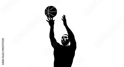 dynamic basketball player silhouette transparent background vector illustration