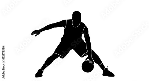 dynamic basketball player silhouette transparent background vector