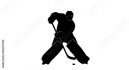 dynamic hockey goalie silhouette transparent background vector illustration