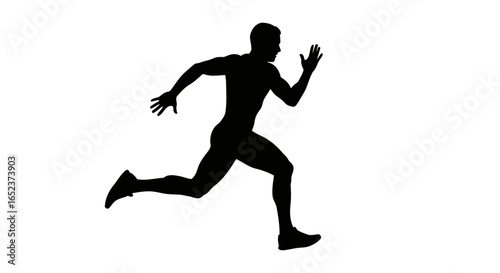 dynamic runner silhouette transparent background vector illustration