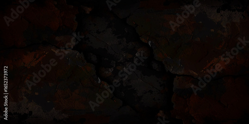 Textured landscape of cracked, earthy terrain with a mix of dark brown, reddish, and grayish tones, resembling a dry, rugged surface.	