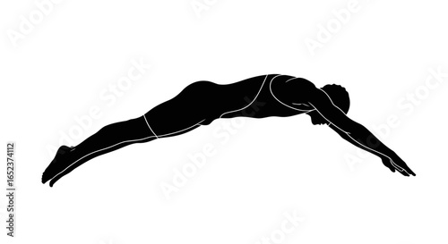 dynamic swimmer silhouette transparent background vector illustration