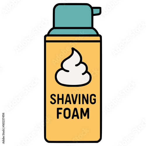 shaving foam bottle flat color vector illustration template design