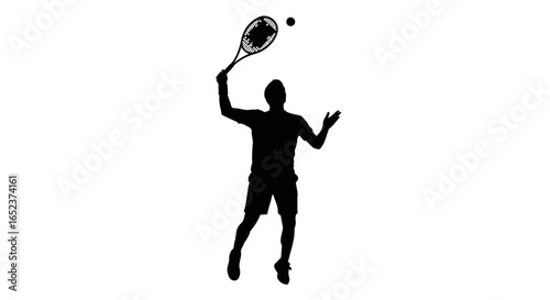dynamic tennis serve silhouette transparent background vector illustration