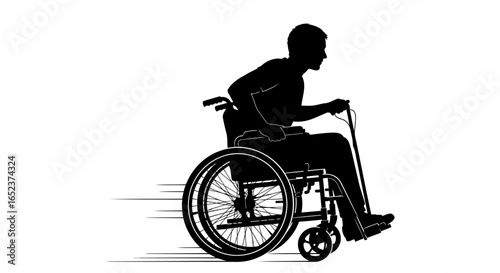 dynamic wheelchair silhouette transparent background for design projects